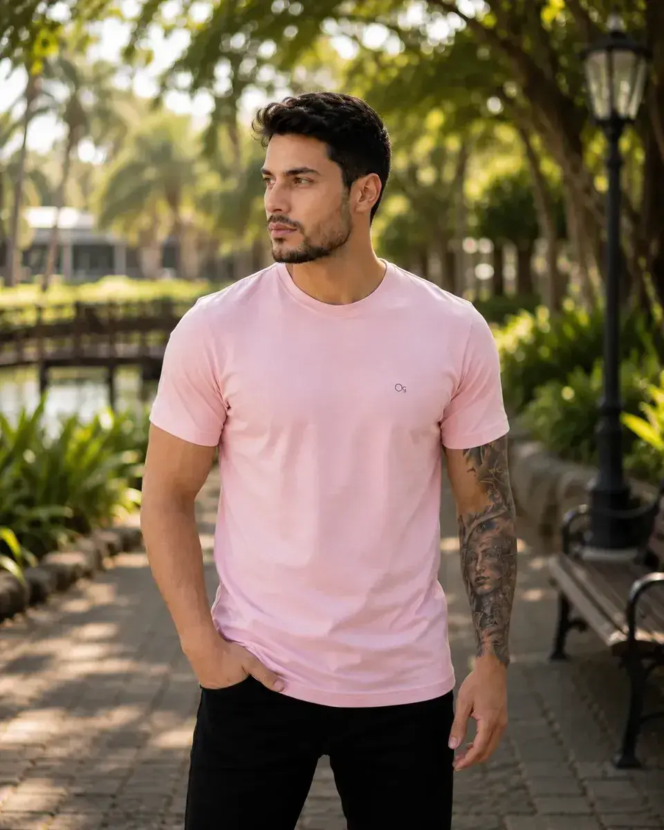 CAMISETA OGOCHI BASICA ROSA (CAMISETA MC DEC RED SLIM)