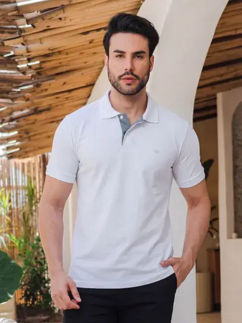 POLO BRANCA OGOCHI BASICA (POLO MC SLIM ESSENCIAL)