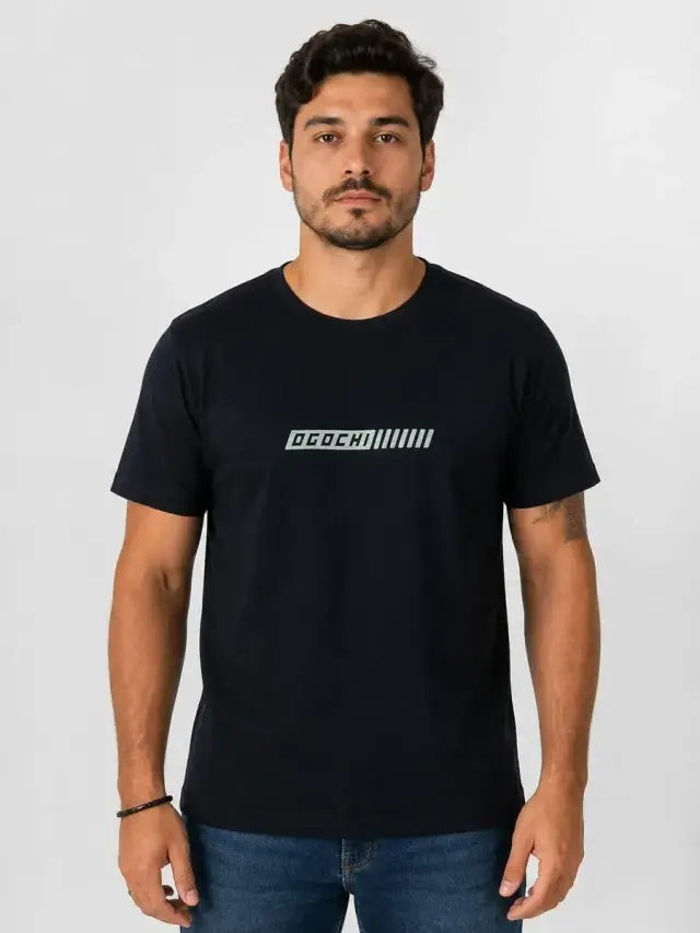CAMISETA OGOCHI PRETA ESTAMPA OGOCHI VERDE (CAMISETA MC DEC RED SLIM)
