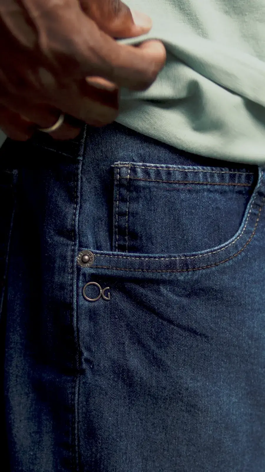CALÇA JEANS SLIM ESCURA OG DE FERRO (CALÇA 5 POCKETS SLIM)