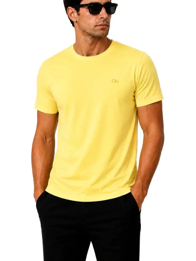 CAMISETA OGOCHI BASICA AMARELA (CAMISETA MC DEC RED SLIM)